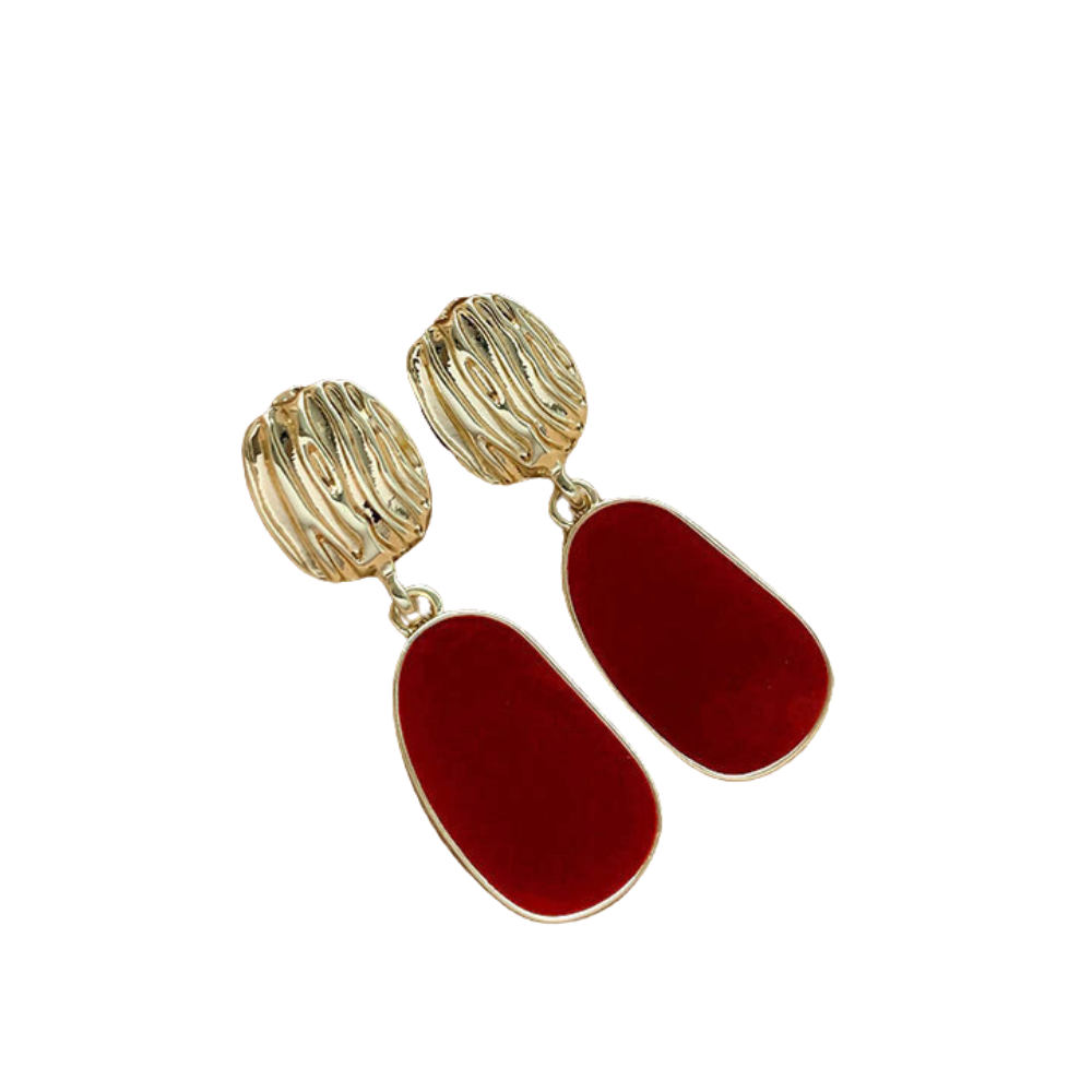 Christmas Red & Gold Earrings | Holiday Jewelry Gift