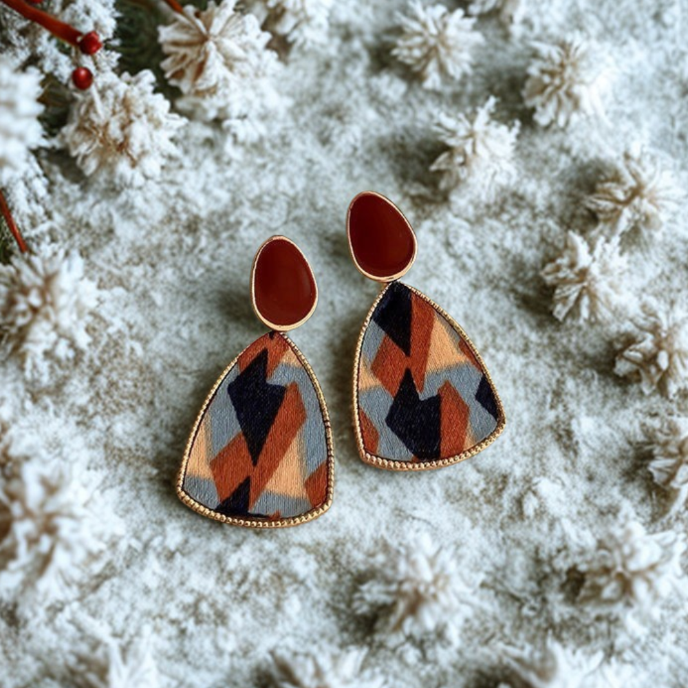 Christmas Red & Gold Earrings | Holiday Jewelry Gift