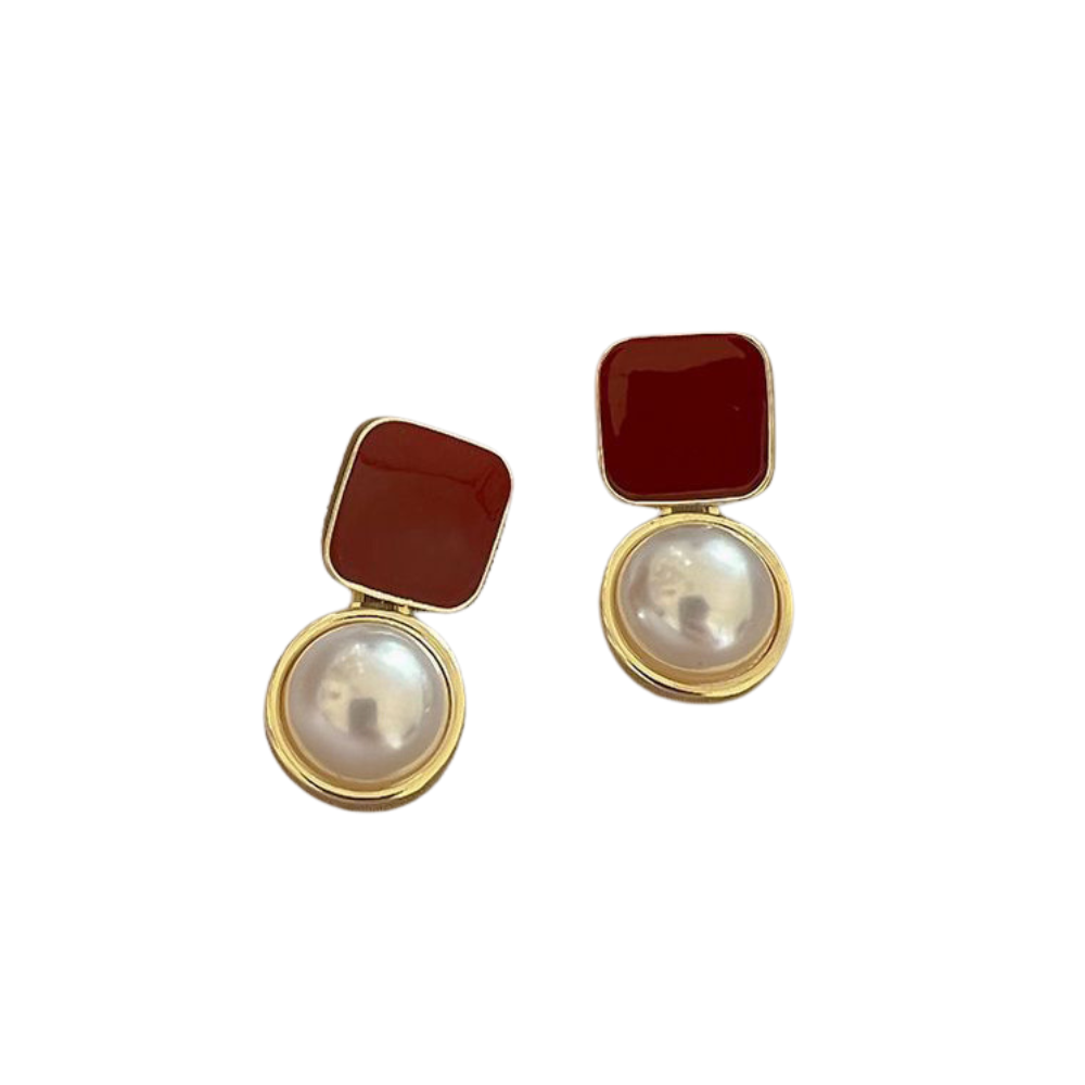 Christmas Red & Gold Earrings | Holiday Jewelry Gift