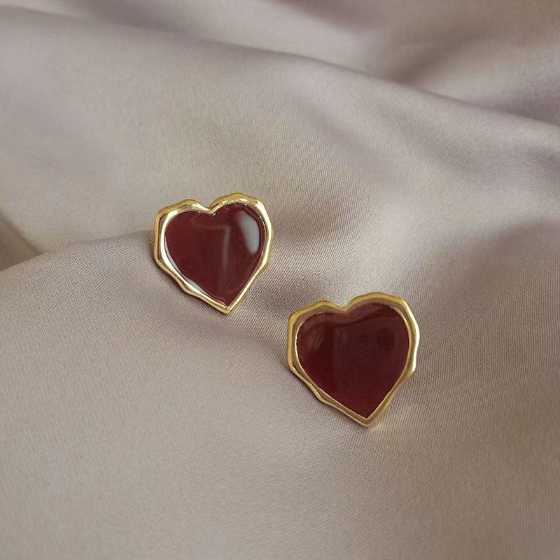 Christmas Red & Gold Earrings | Holiday Jewelry Gift