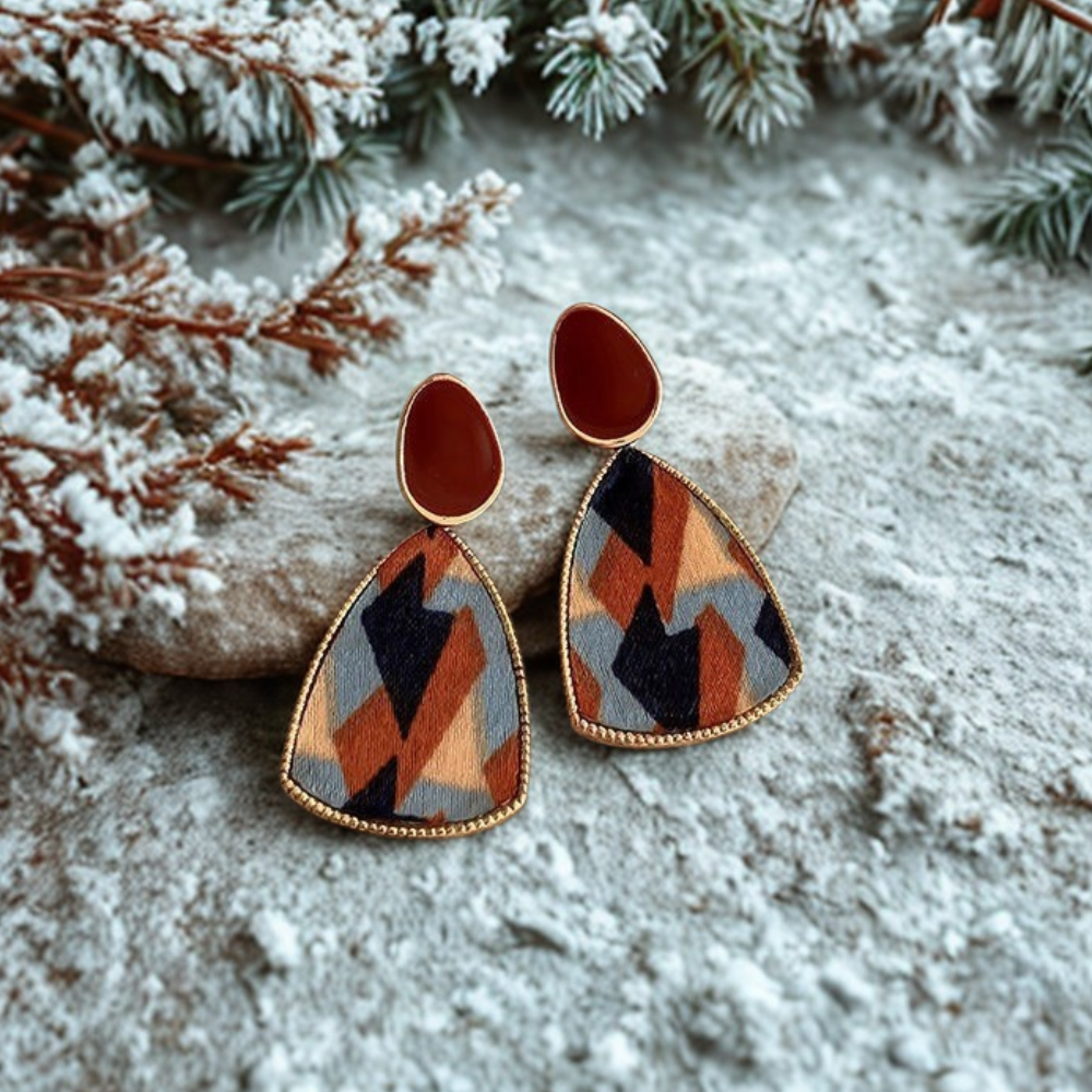 Christmas Red & Gold Earrings | Holiday Jewelry Gift