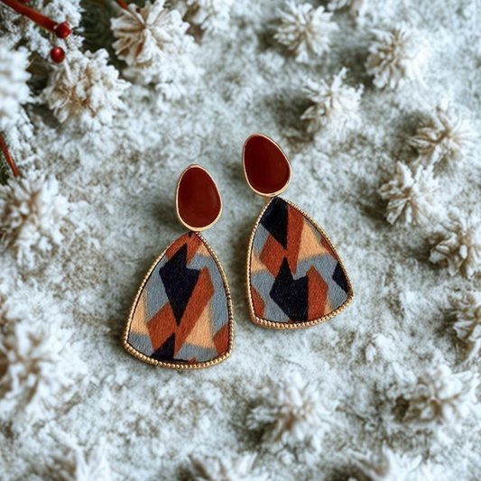 Christmas Red & Gold Earrings | Holiday Jewelry Gift