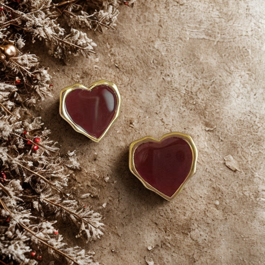 Christmas Red & Gold Earrings | Holiday Jewelry Gift